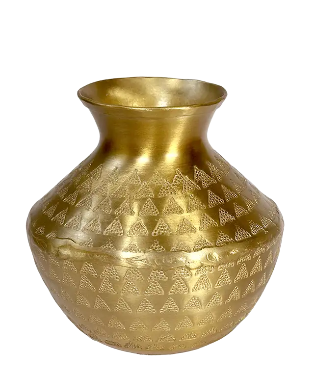 Ensemble de vases déco pour la maison, petit vase en alu aux motifs gravés, et grand vase avec fleurs séchées