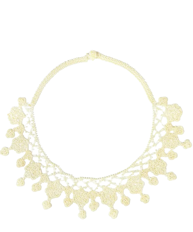 Sonya lace necklace by Karawan, in ivory