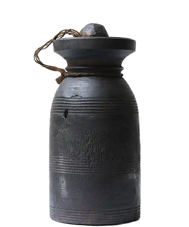 Pot en bois, à beurre de Yak de l'Himalaya modèle n°8, de la marque Karawan authentic