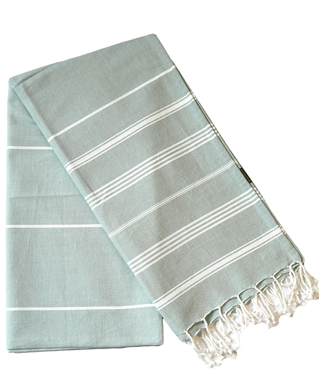 Fouta bleu eucalyptus en coton bio, collection Hammam