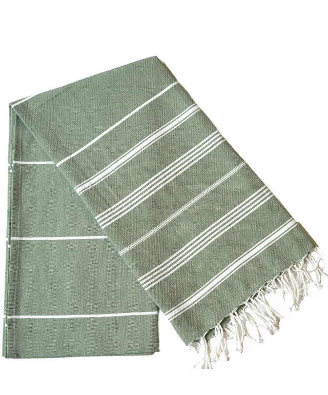Fouta vert sapin en coton bio, collection Hammam