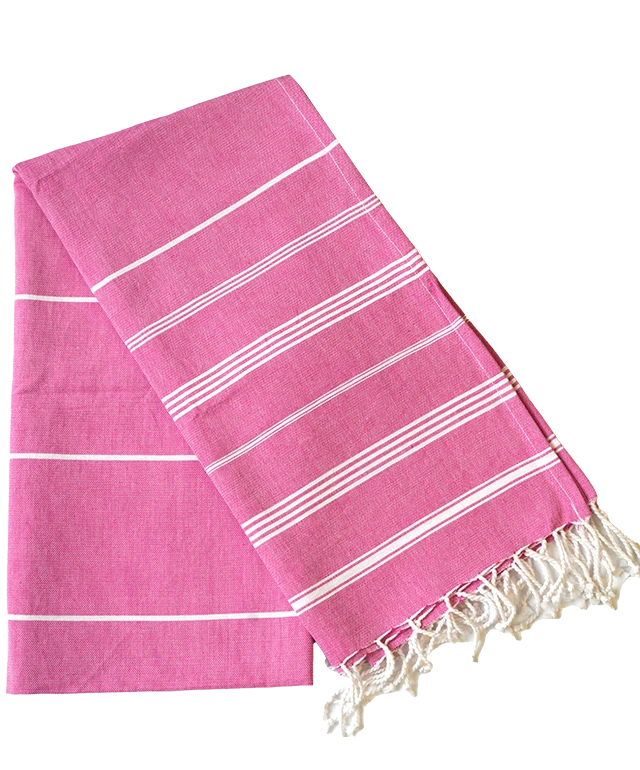 Fouta rose fushia en coton bio, collection Hammam
