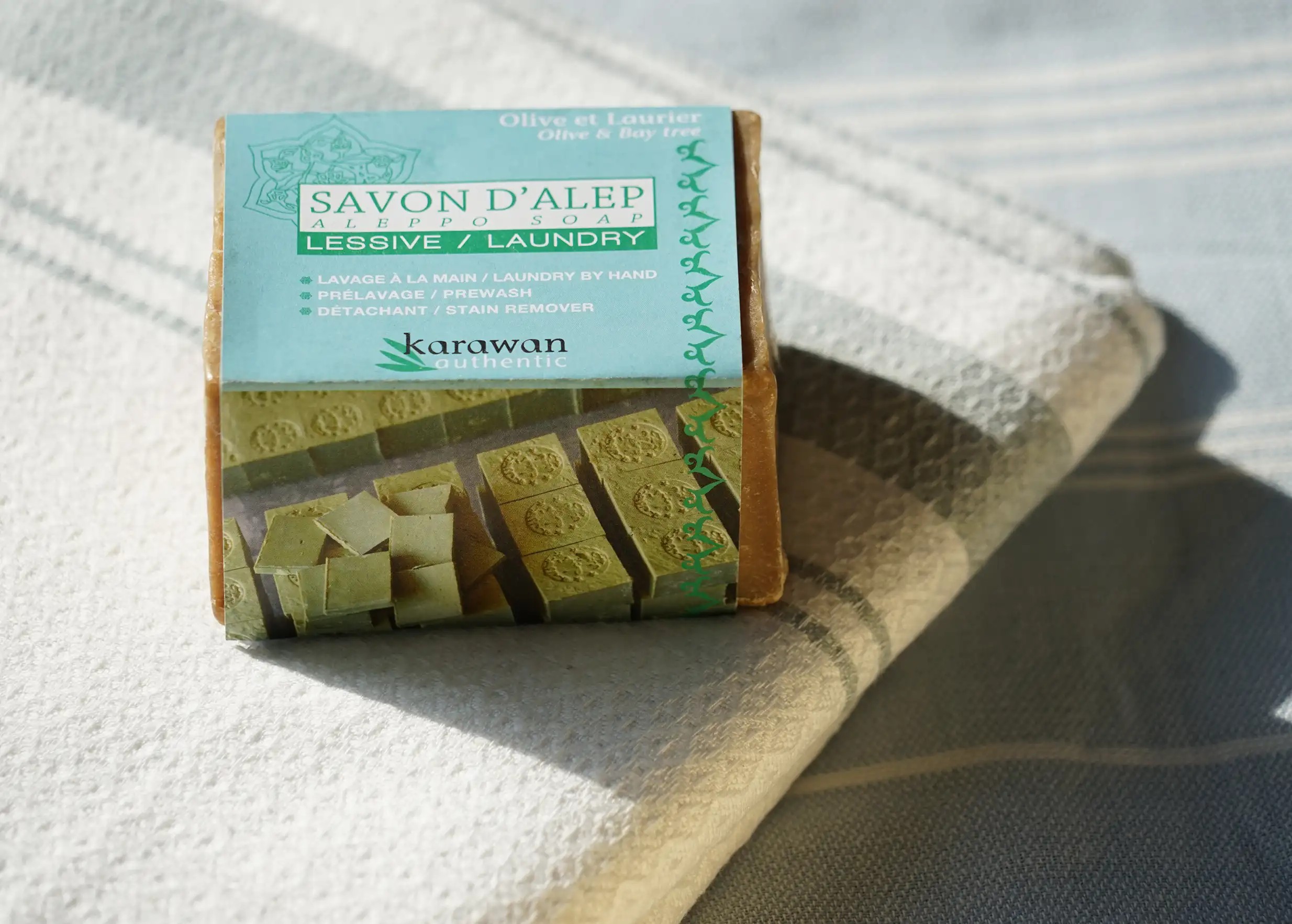 Savon d'Alep authentique lessive, à l'huile d'olive et l'huile de laurier par Karawan