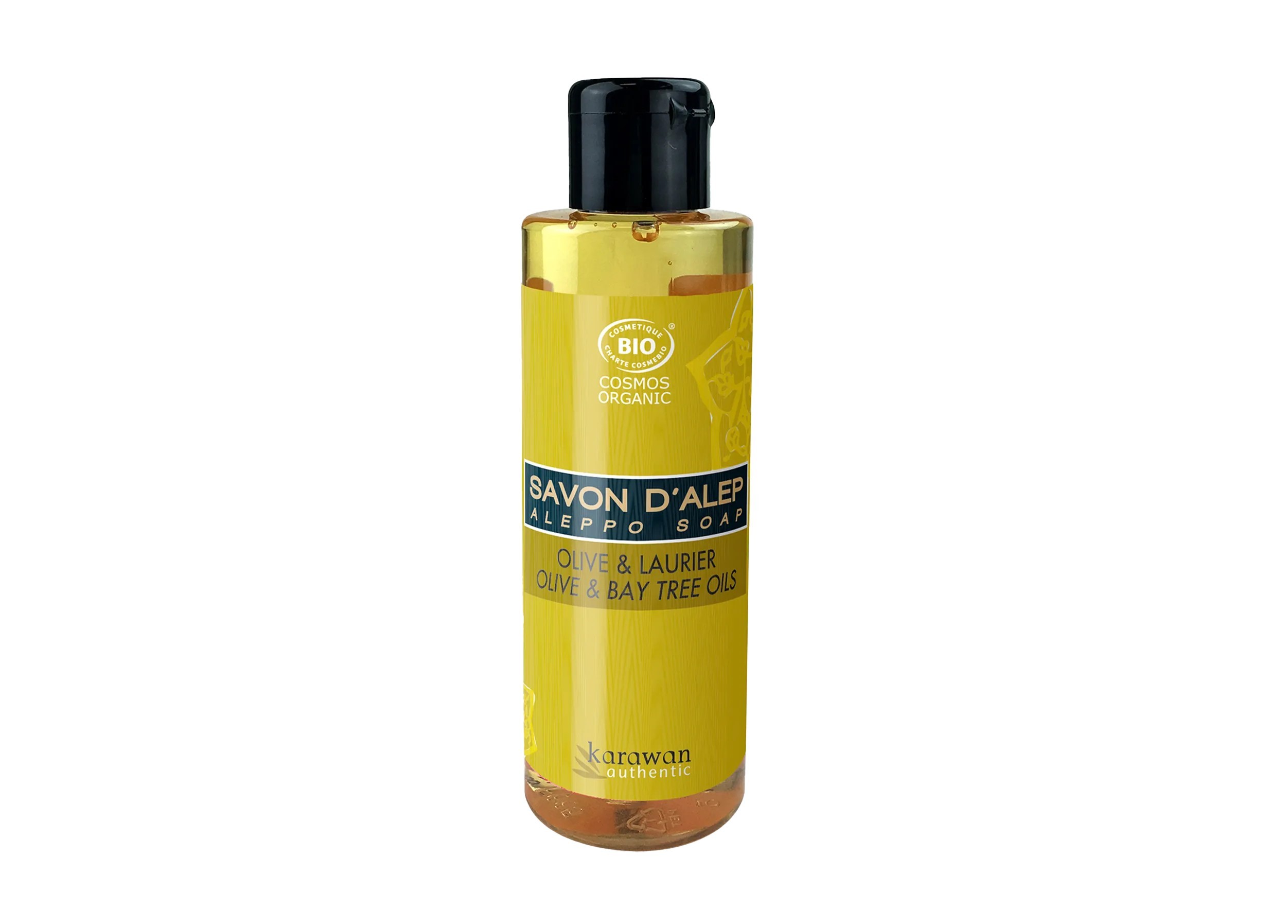 Savon d'Alep liquide certifié biologique par Ecocert, 100ml