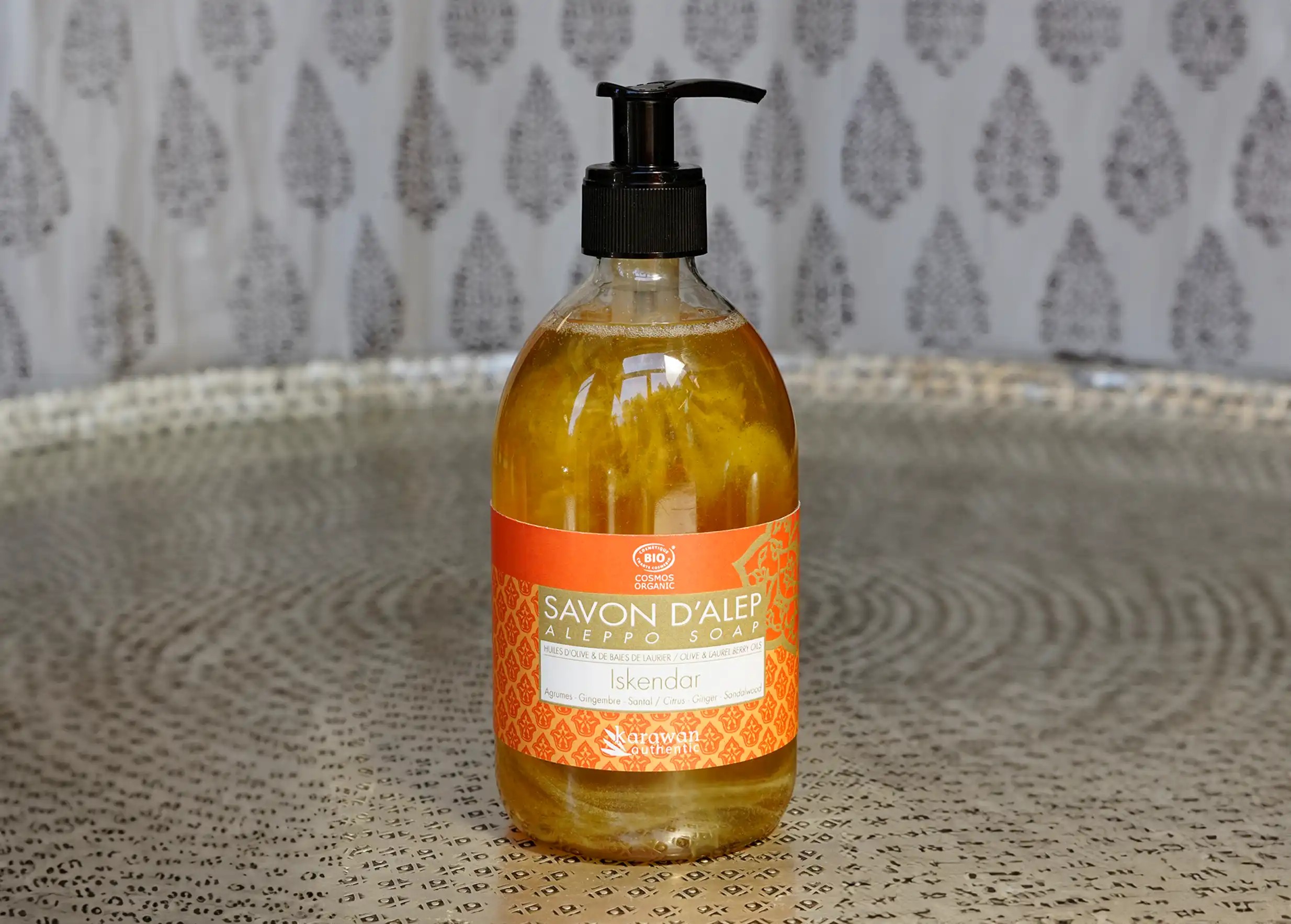 Iskendar-scented liquid Aleppo soap in 500ml bottle