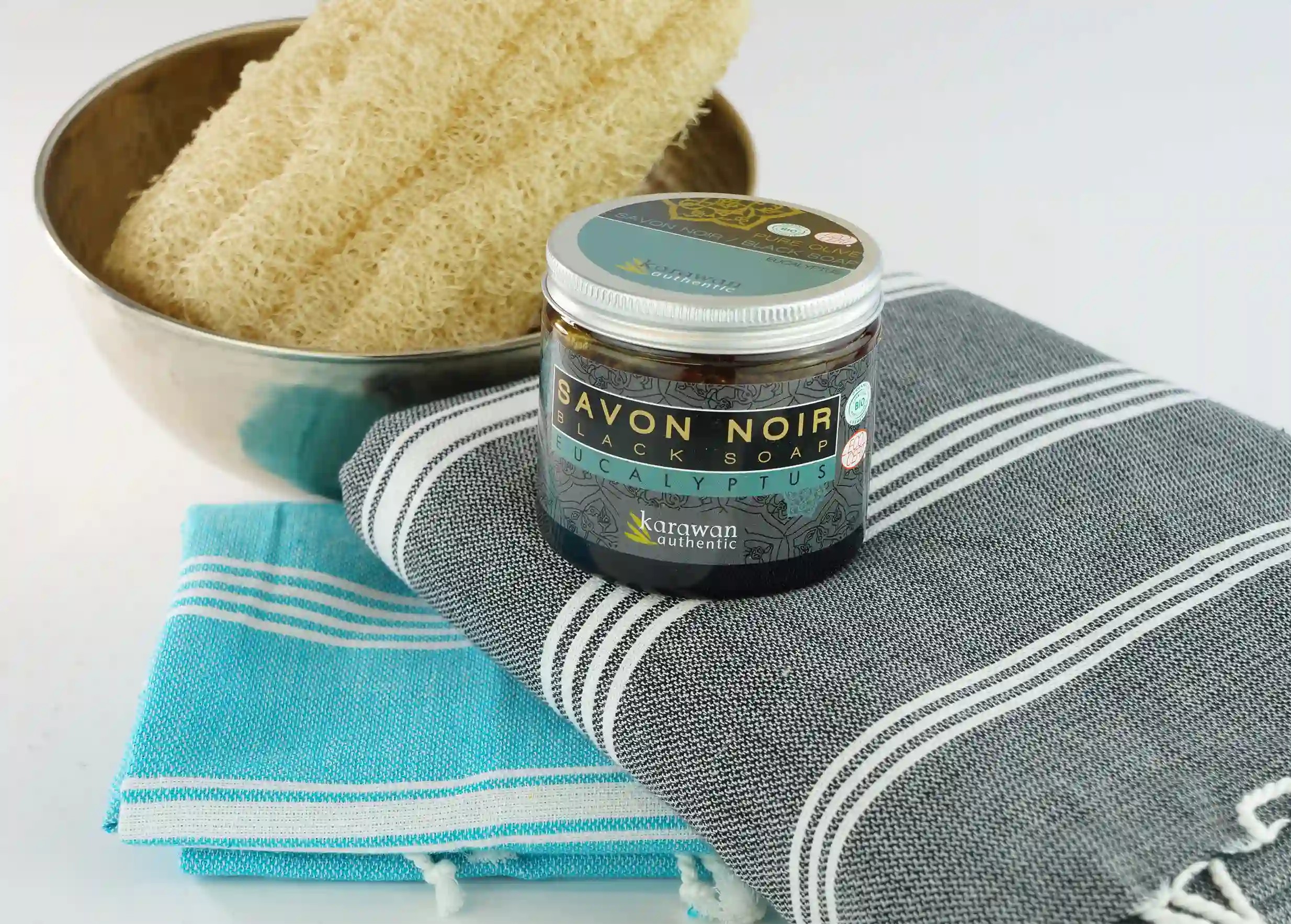 Organic black soap with eucalyptus