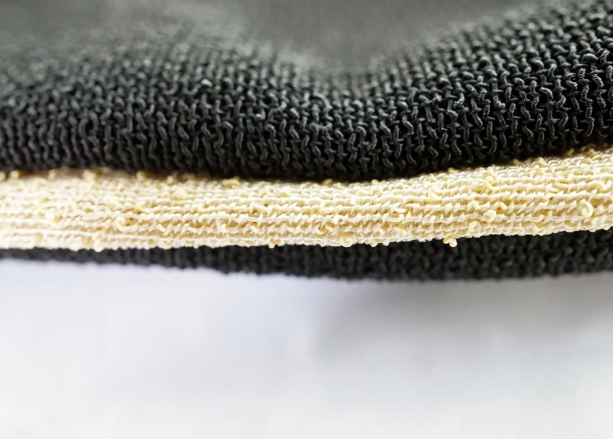 Beige piping on black kessa glove, viscose glove