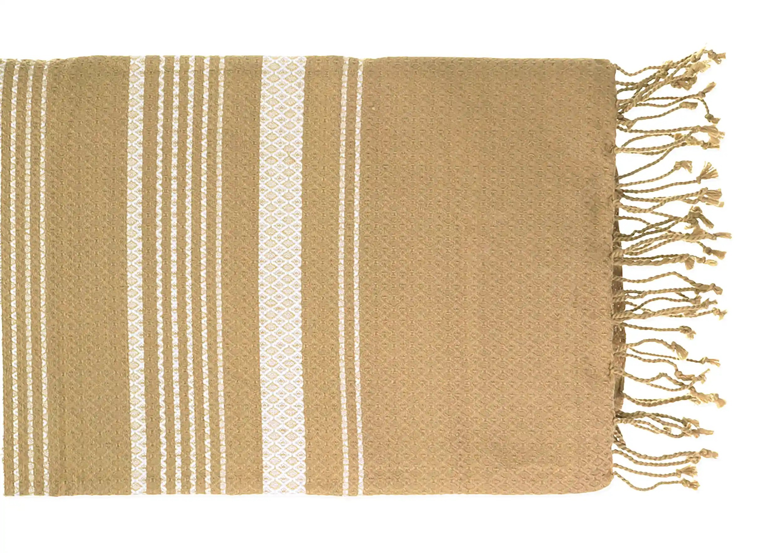 Fouta coton bio blanc pur de la collection Sand, photo prise en packshot