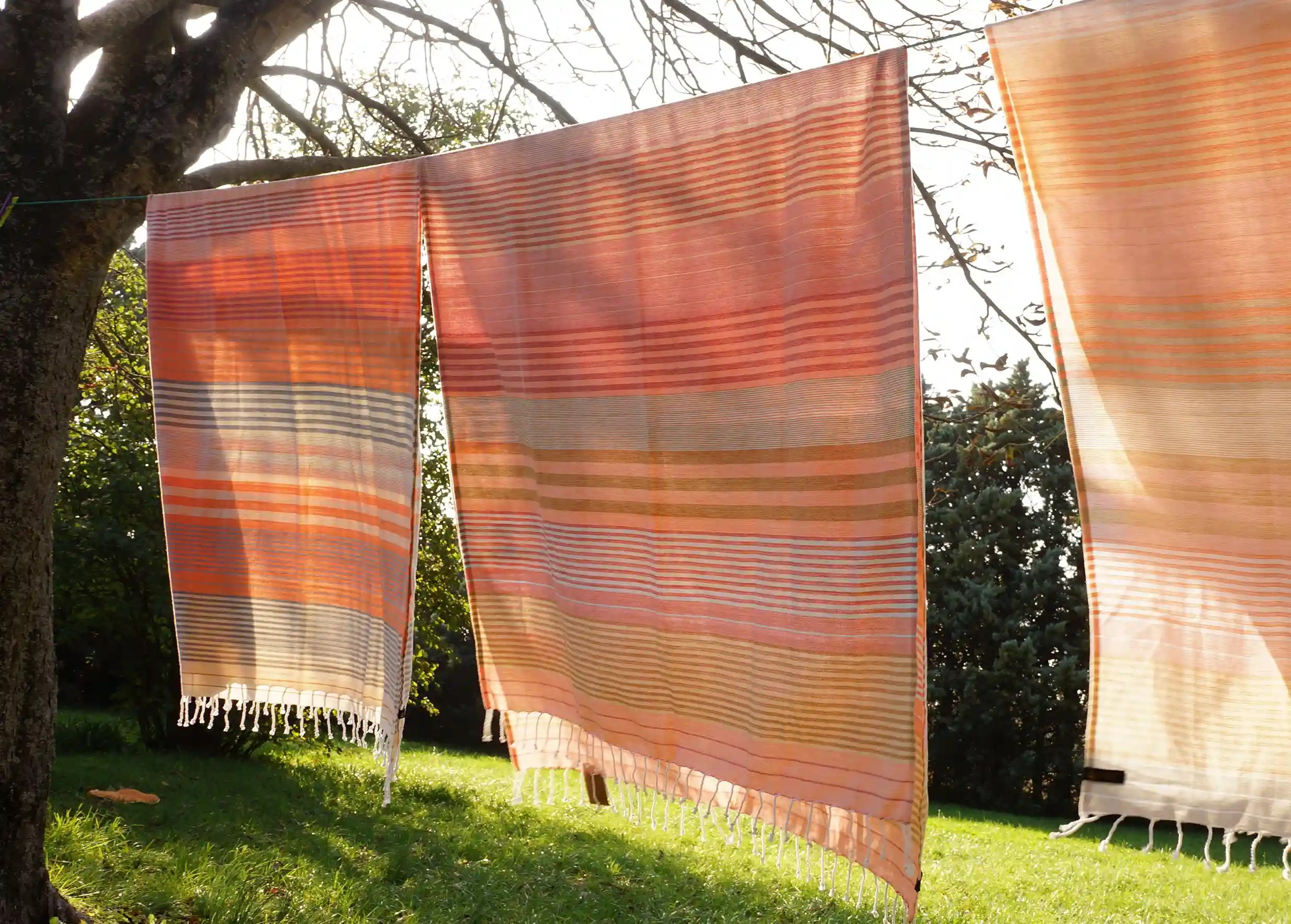 Foutas from the Sud collection in a green setting
