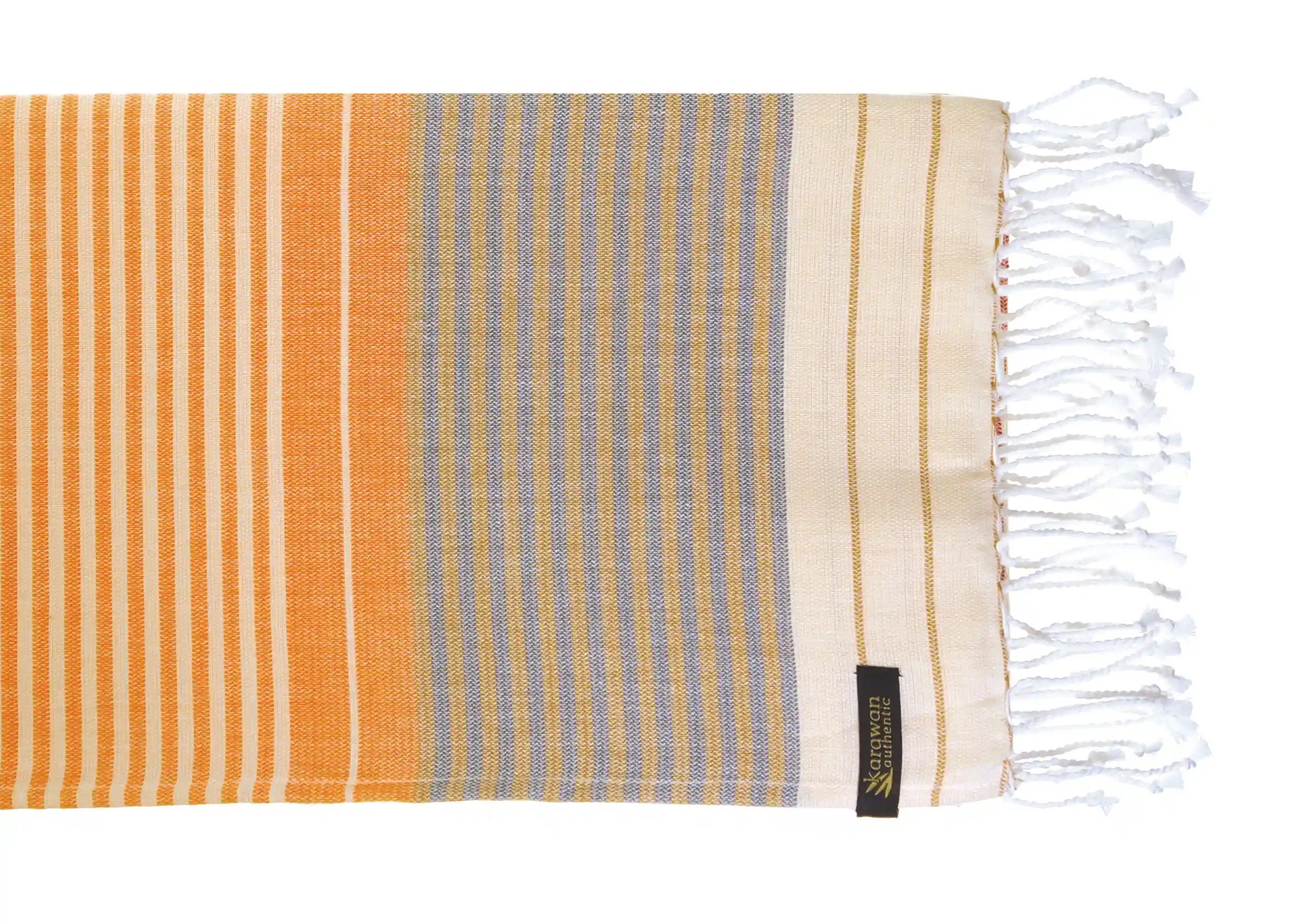 Fouta coton bio India Gold de la collection Sud, photo prise en packshot
