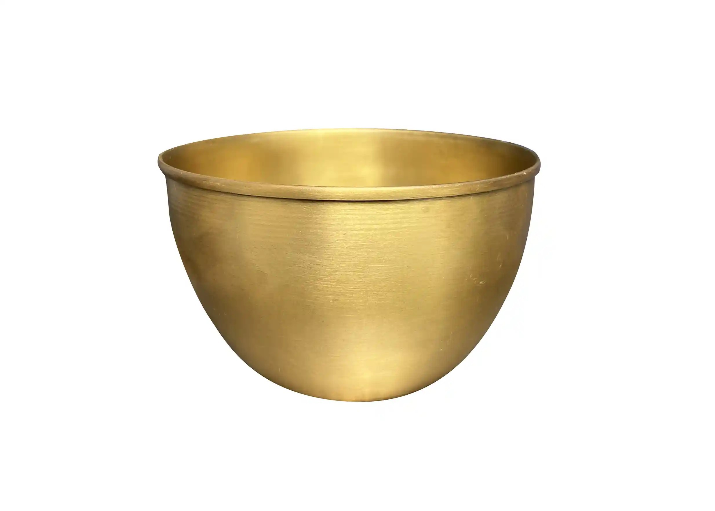 Moon smooth gold-plated brass bowl, photo taken against a white background