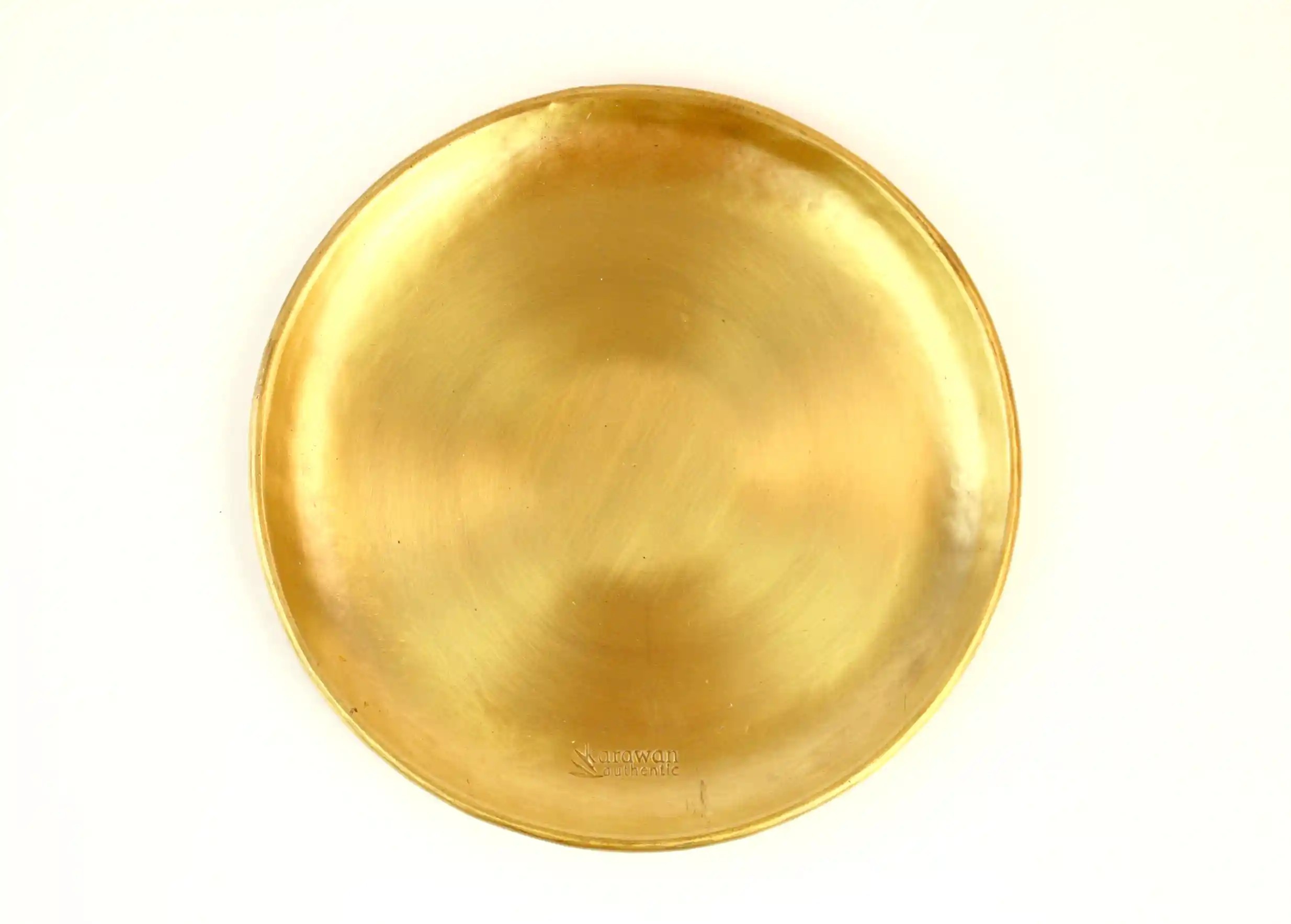 XS size dish in smooth gold-plated brass Moon, photo taken against a white background