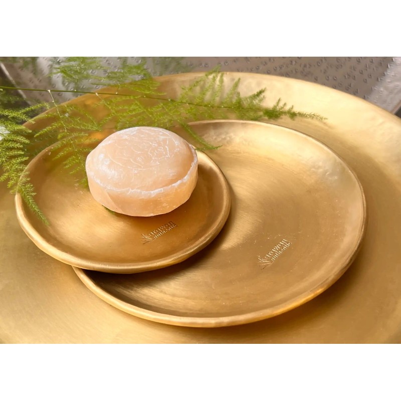 Plateau Rond Doré 45cm - Décoration Métal Finition Laiton Mat, Pour Salle De Bain, Table, Support De Plantes - 9