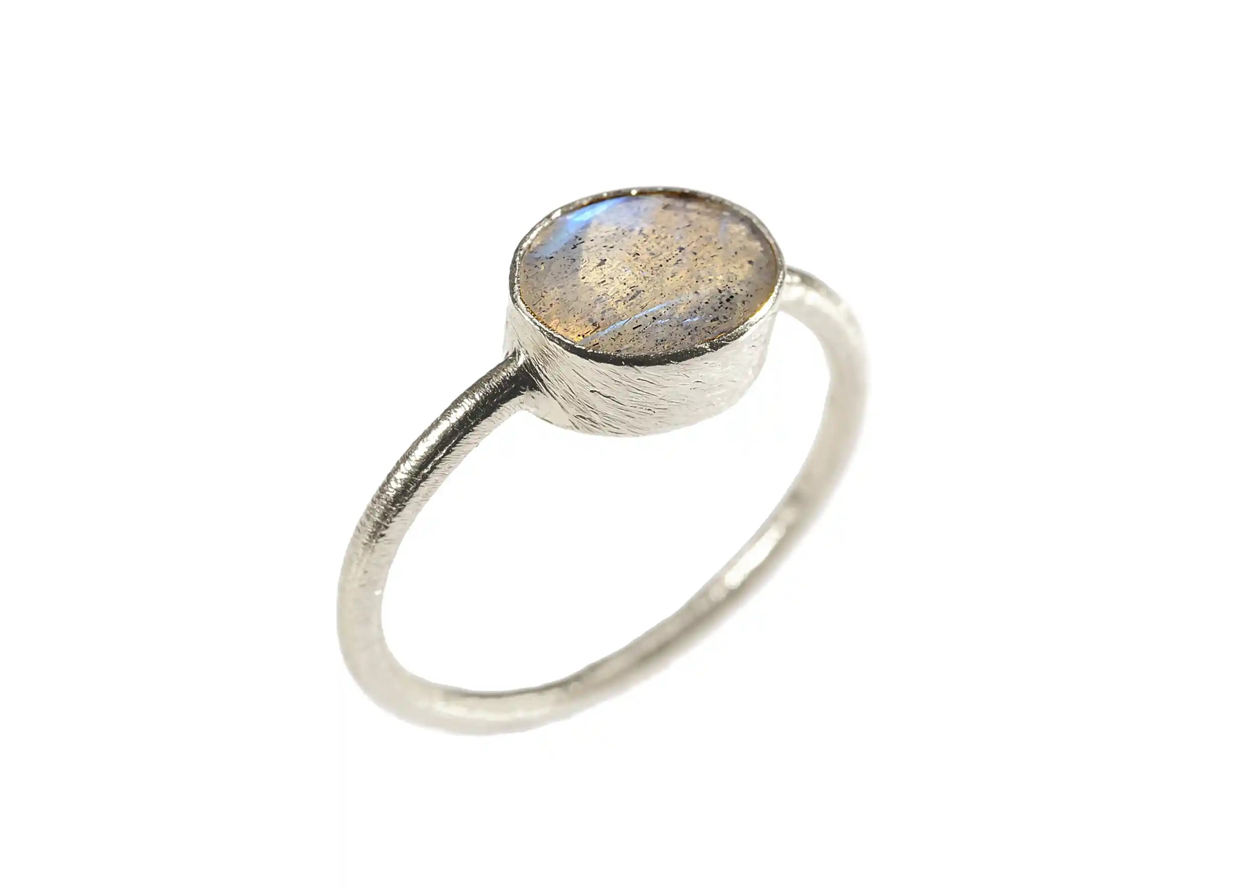 925 sterling silver ring with labradorite, green onyx on a white background