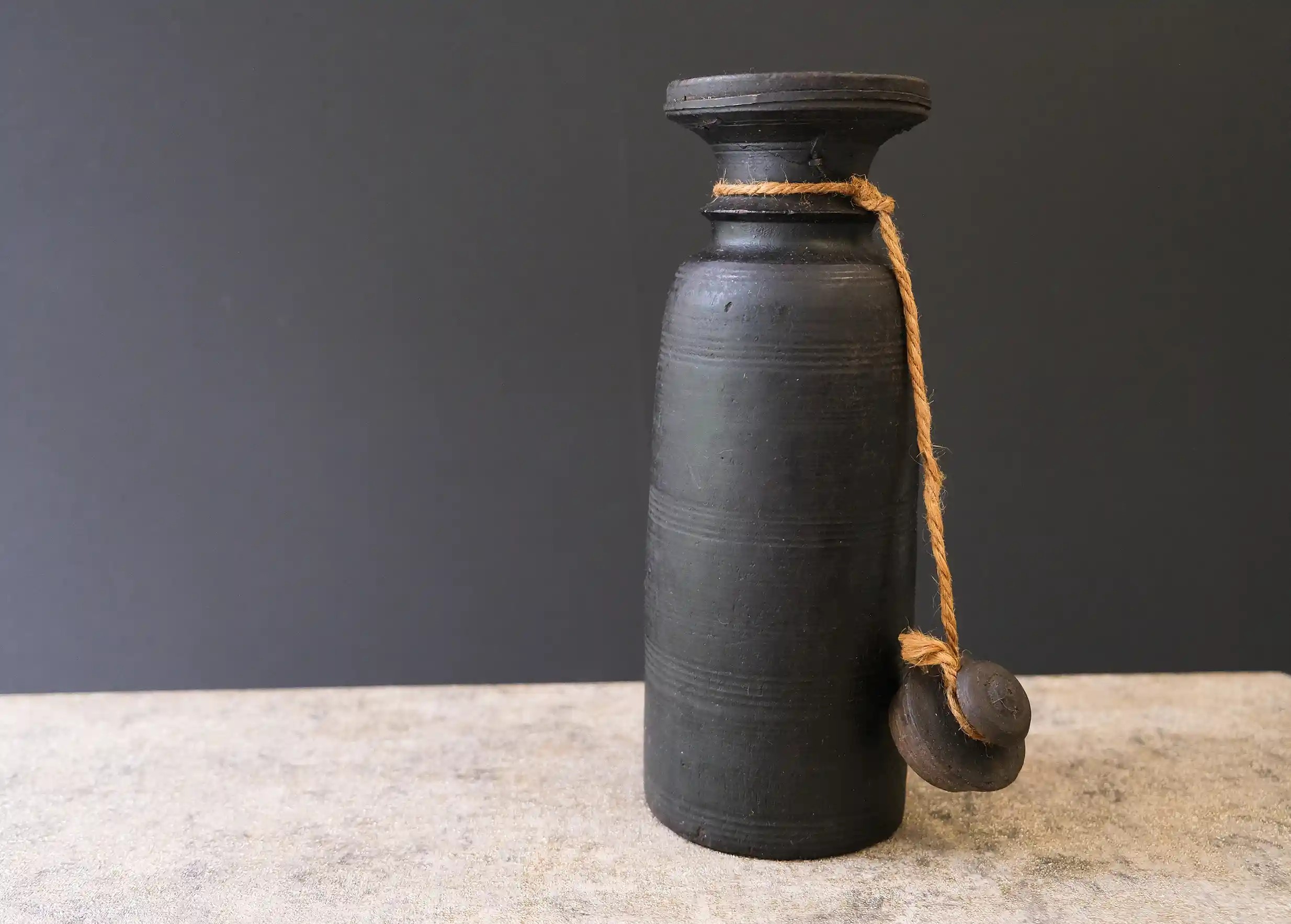 Wooden pot, Himalayan yak butter model no. 2, from the Karawan Authentic brand