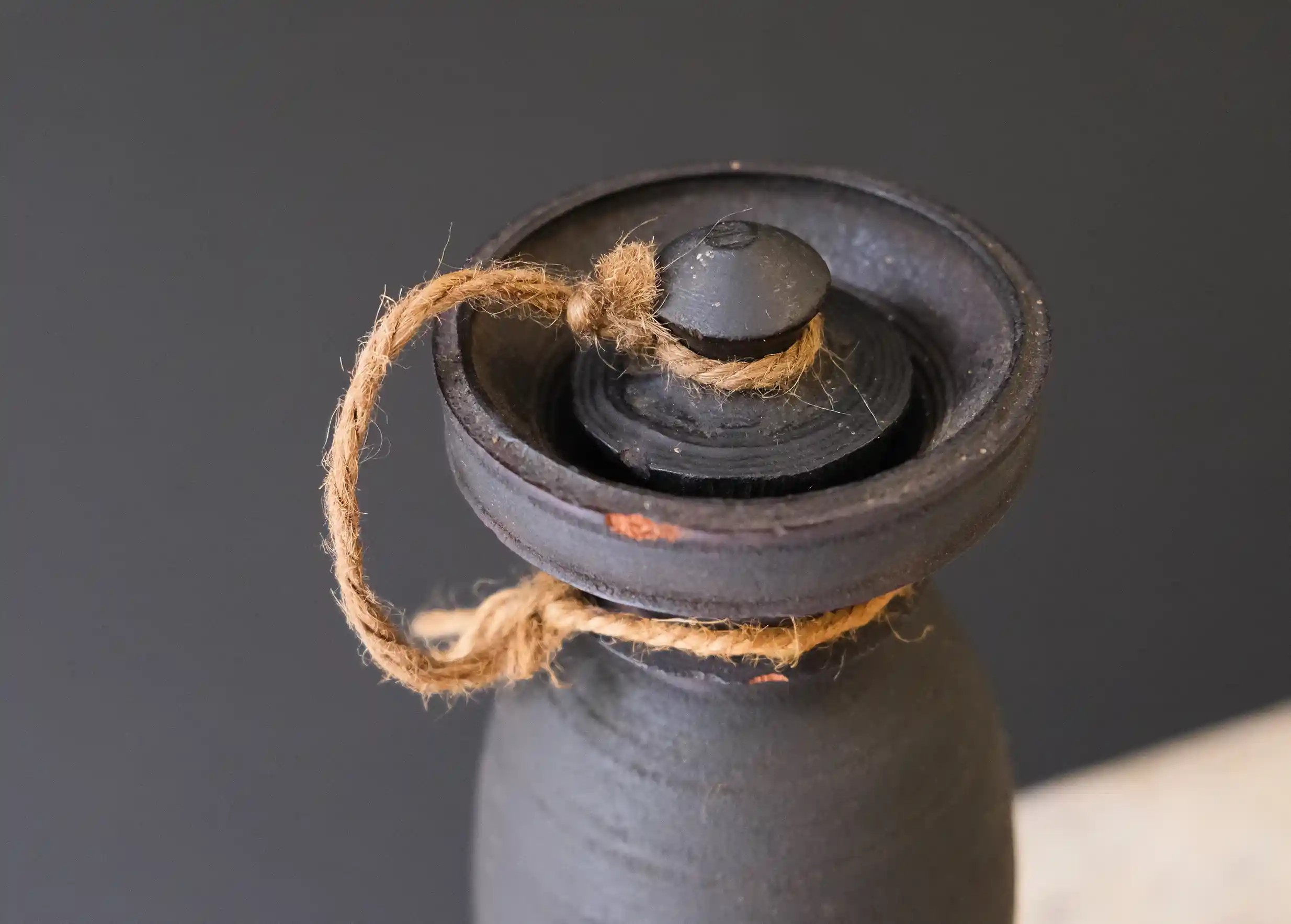 Wooden pot, Himalayan yak butter model no. 3, photo taken from above