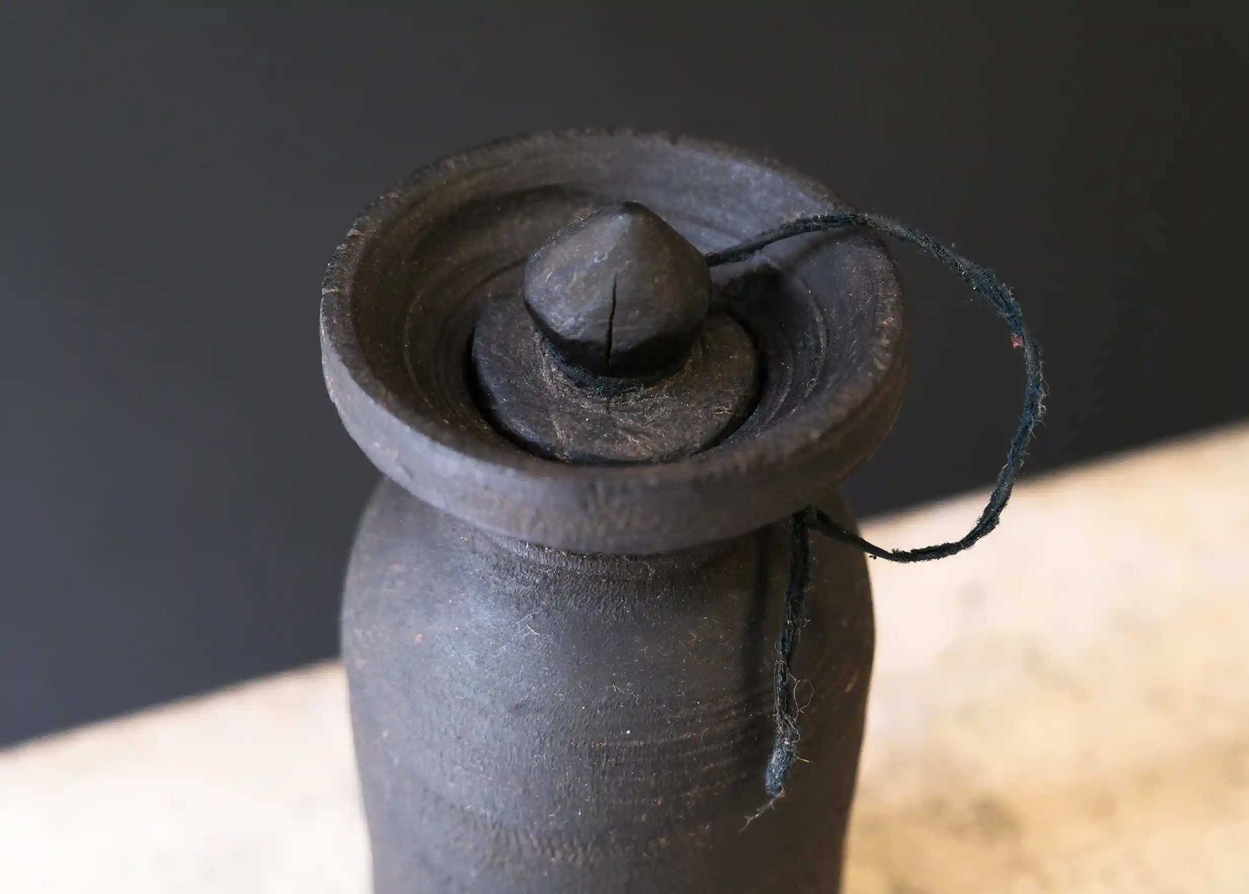 Pot en bois, à beurre de Yak de l'Himalaya modèle n°4, photo prise de haut