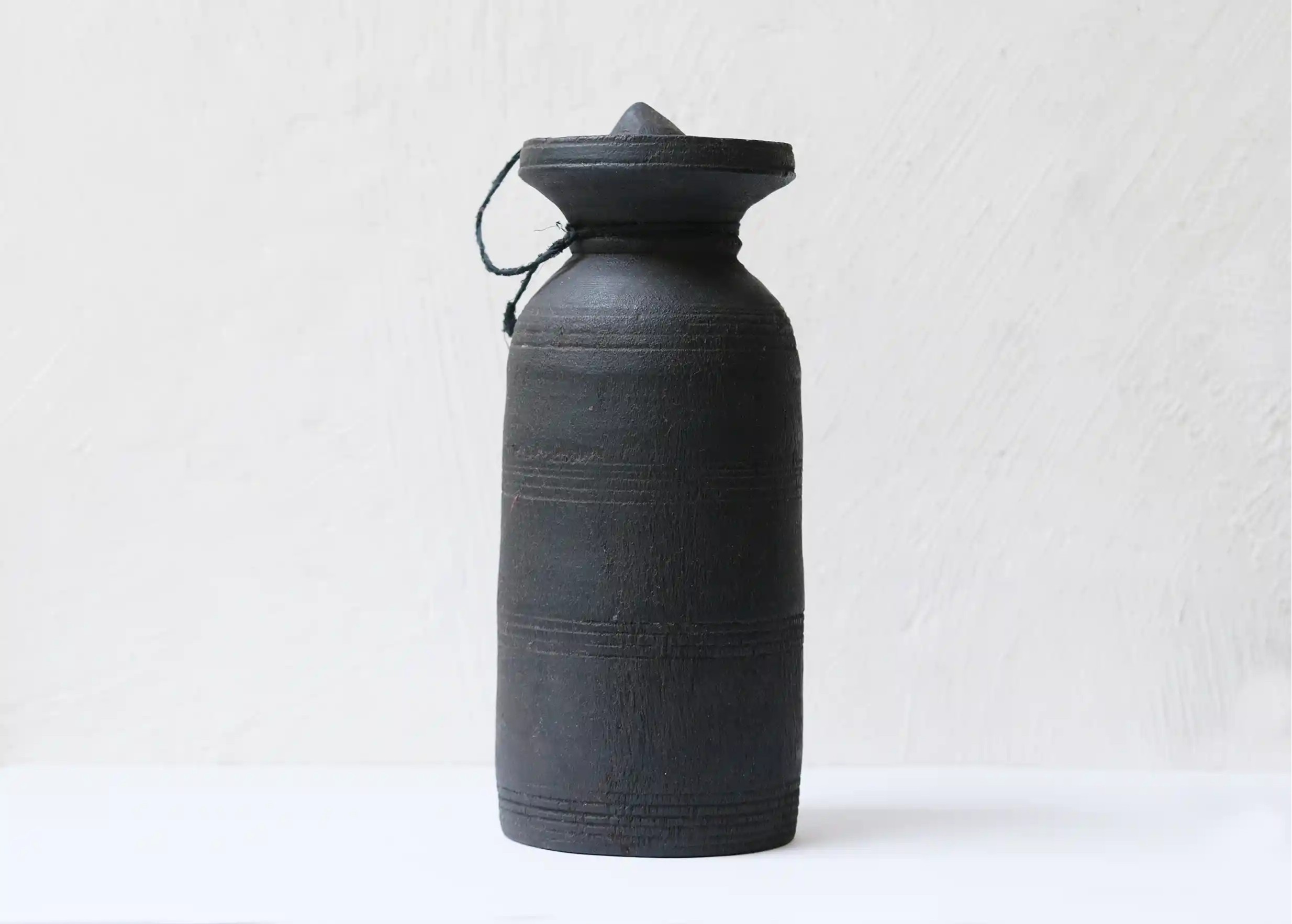 Wooden pot, Himalayan yak butter model no. 4, photo on white background