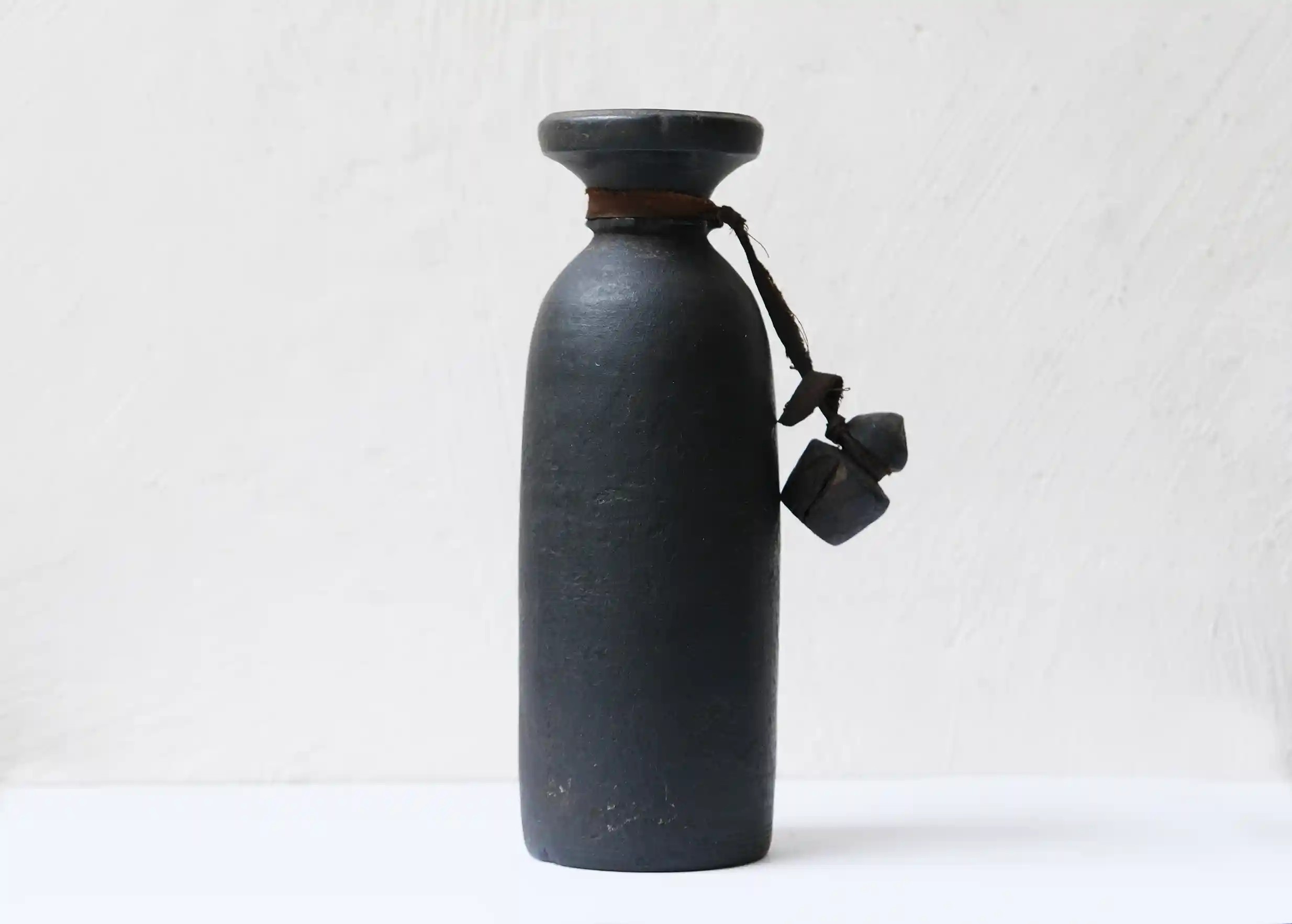 Wooden pot with lid, containing Himalayan yak butter, model no. 6, photo taken against a white background