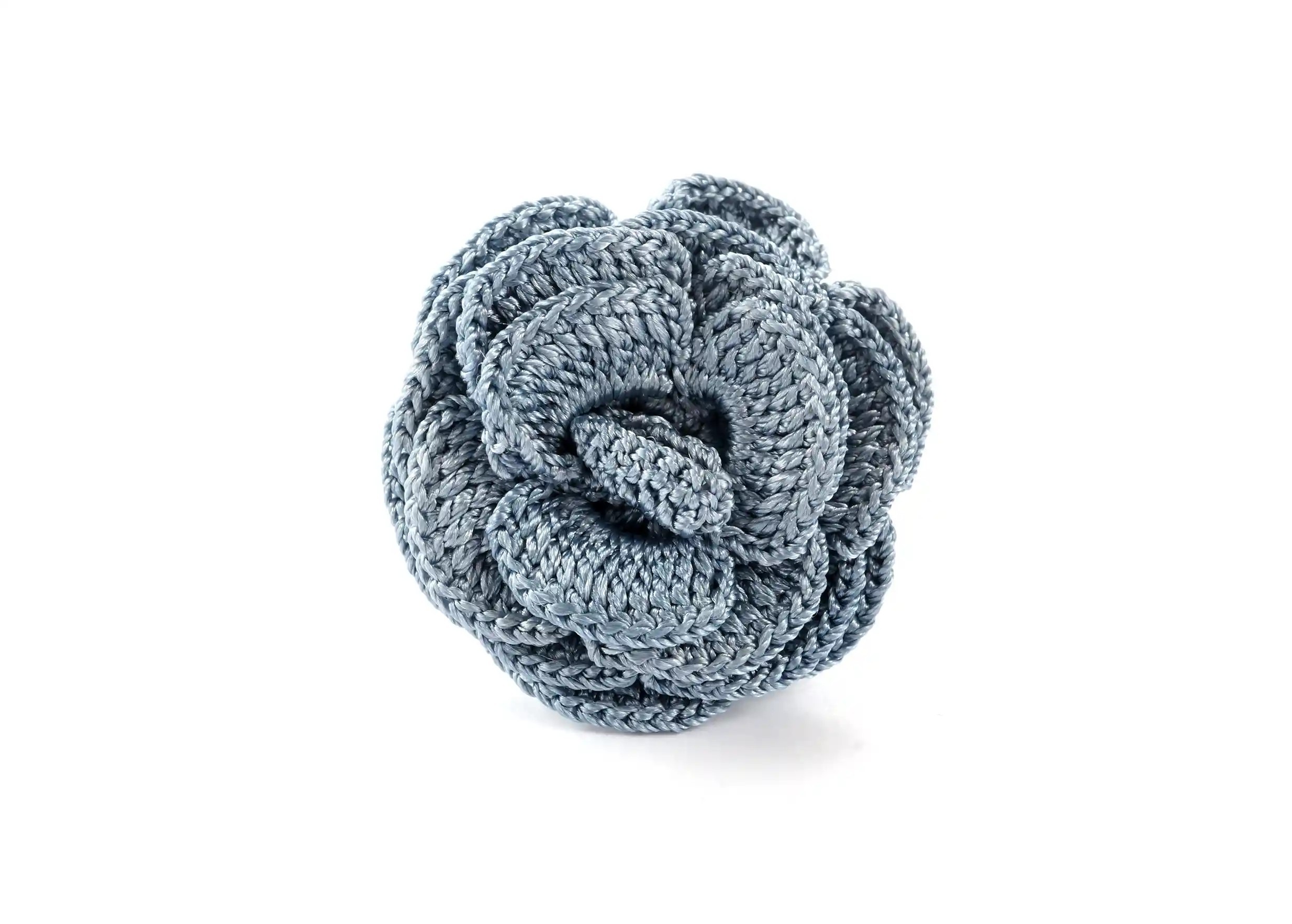 Beklis pearl grey lace ring, front view, twisted floral design