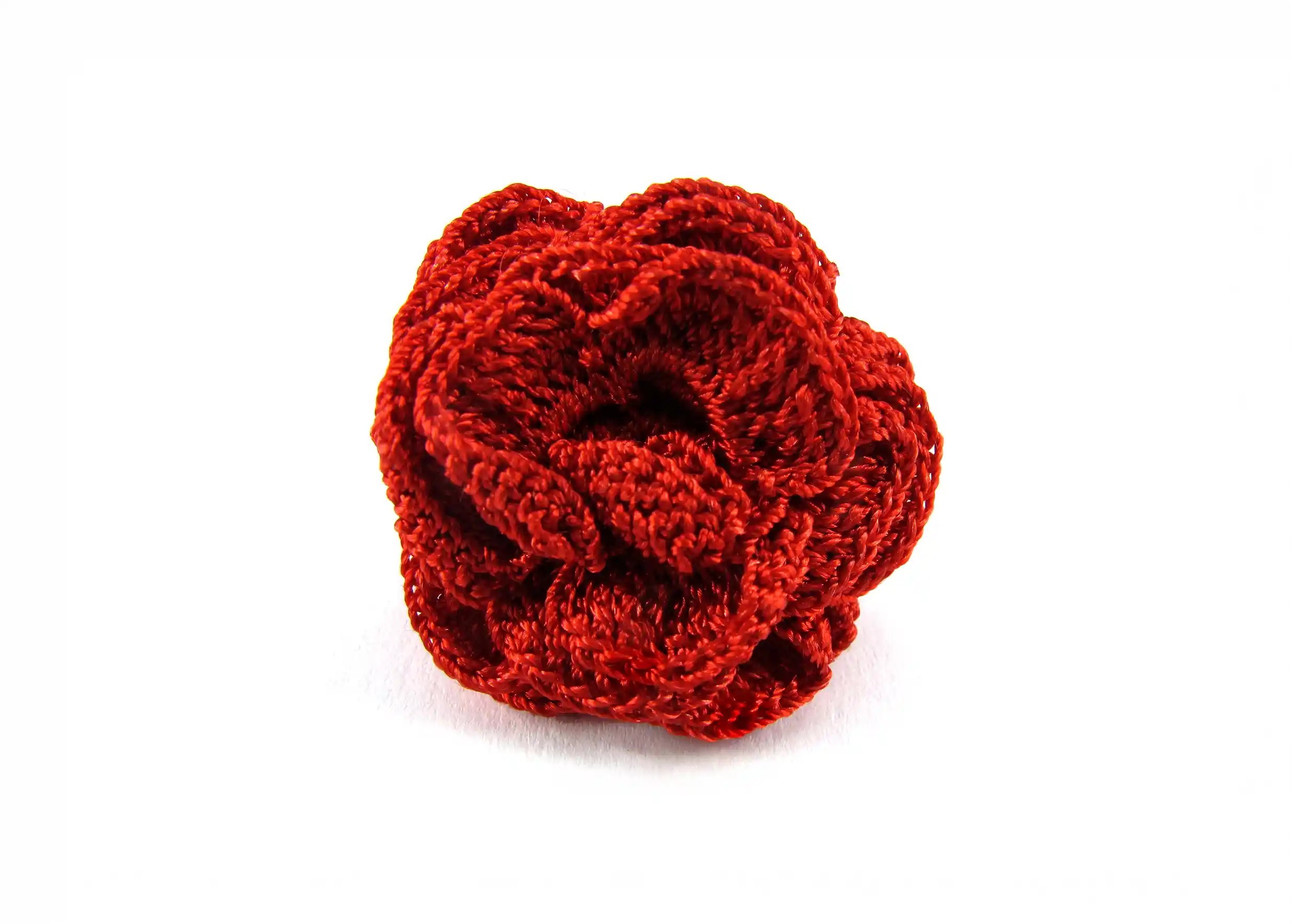 Floral design on a red lace ring, cut-out background