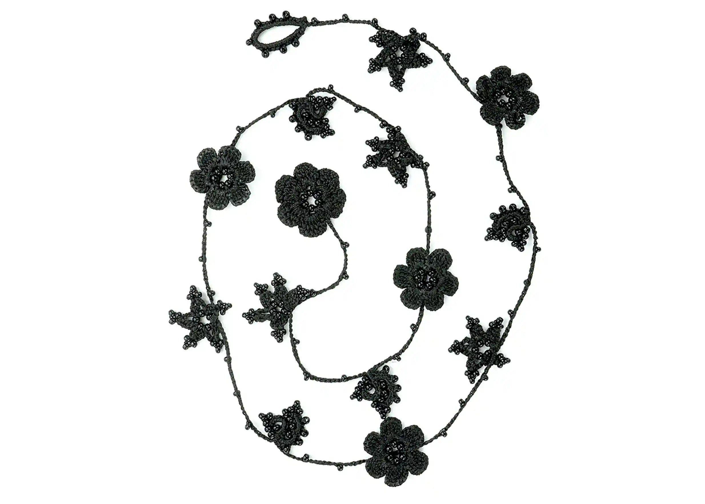 Black Crystal lace choker on a white background