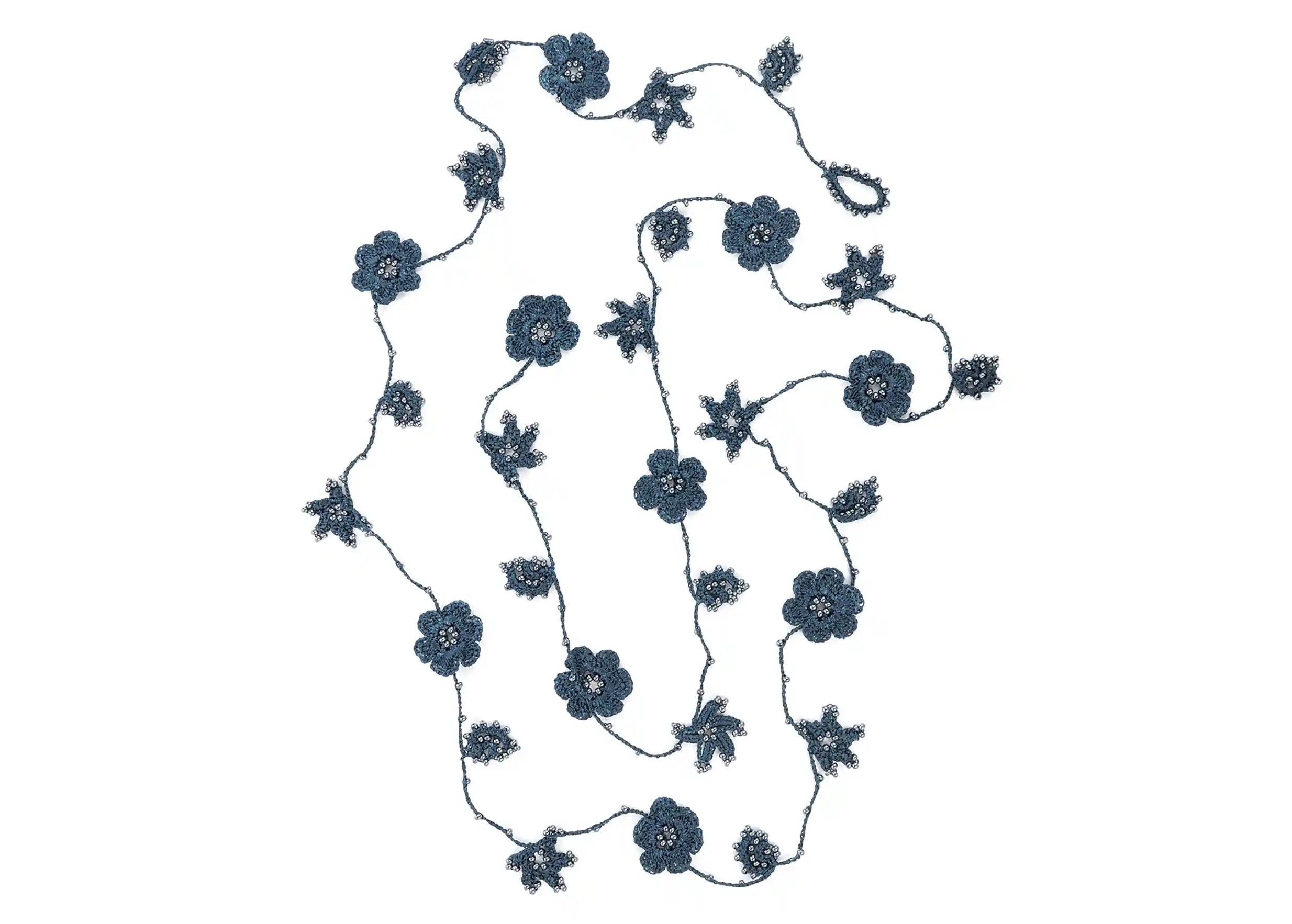 Sautoir dentelle en fil et perles, collection Crystal