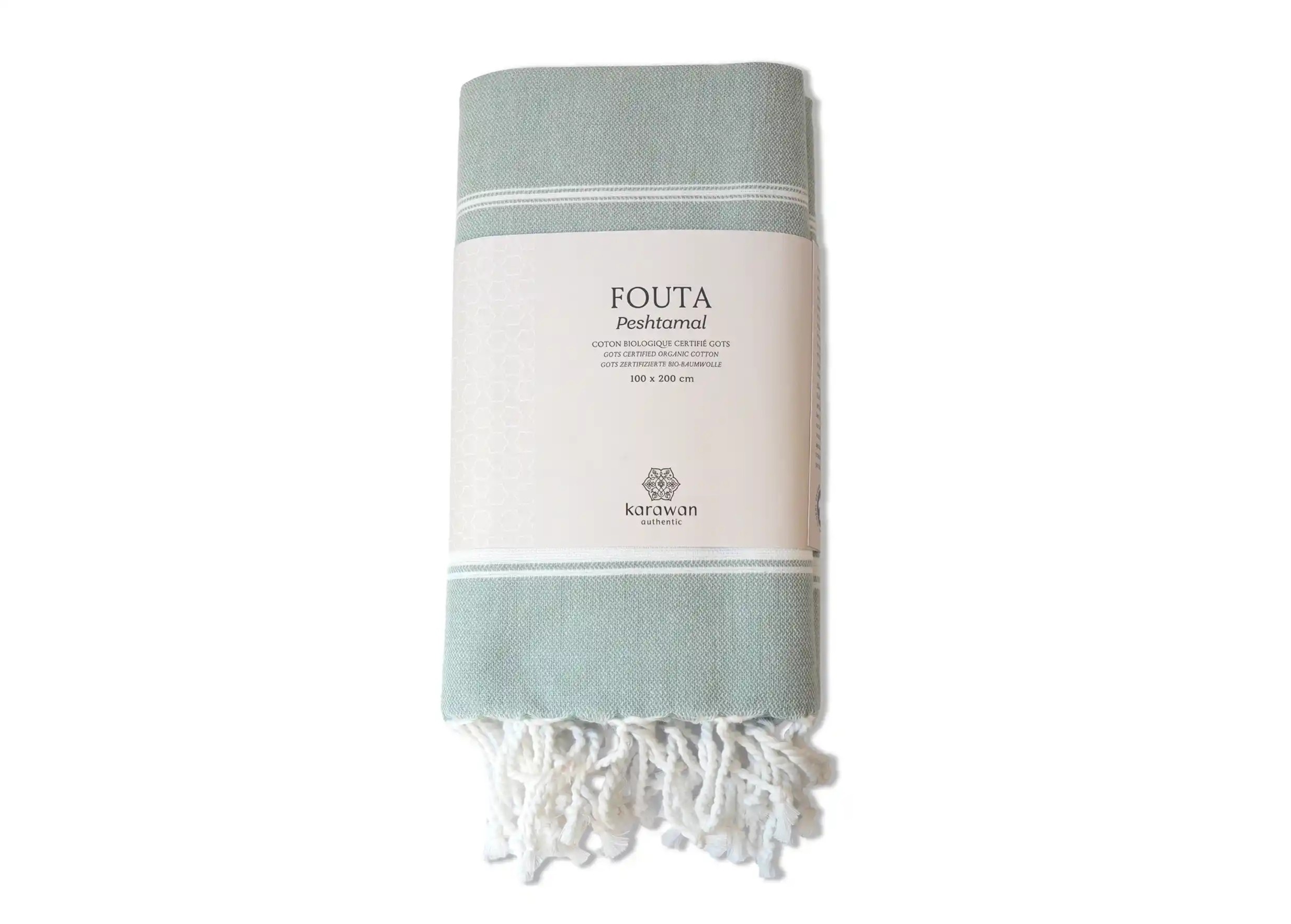 Fouta bleu eucalyptus en coton bio, collection Hammam Fouta bleu eucalyptus en coton bio, collection Hammam