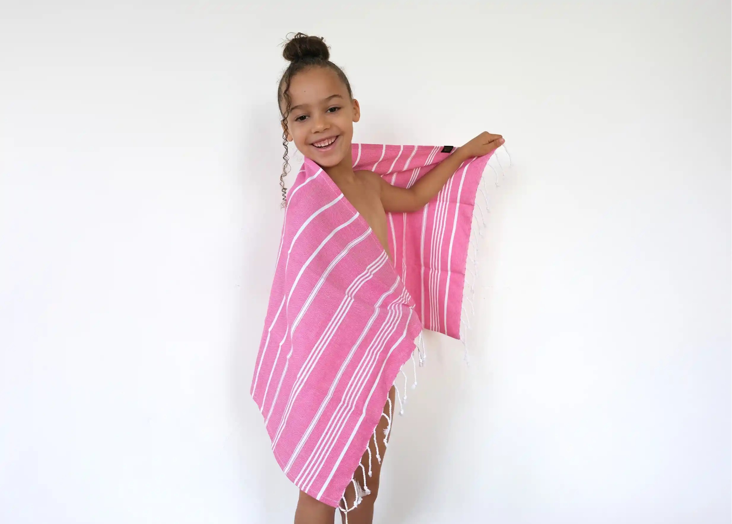 Fouta rose fushia en coton bio, collection Hammam Fouta rose fushia en coton bio, collection Hammam