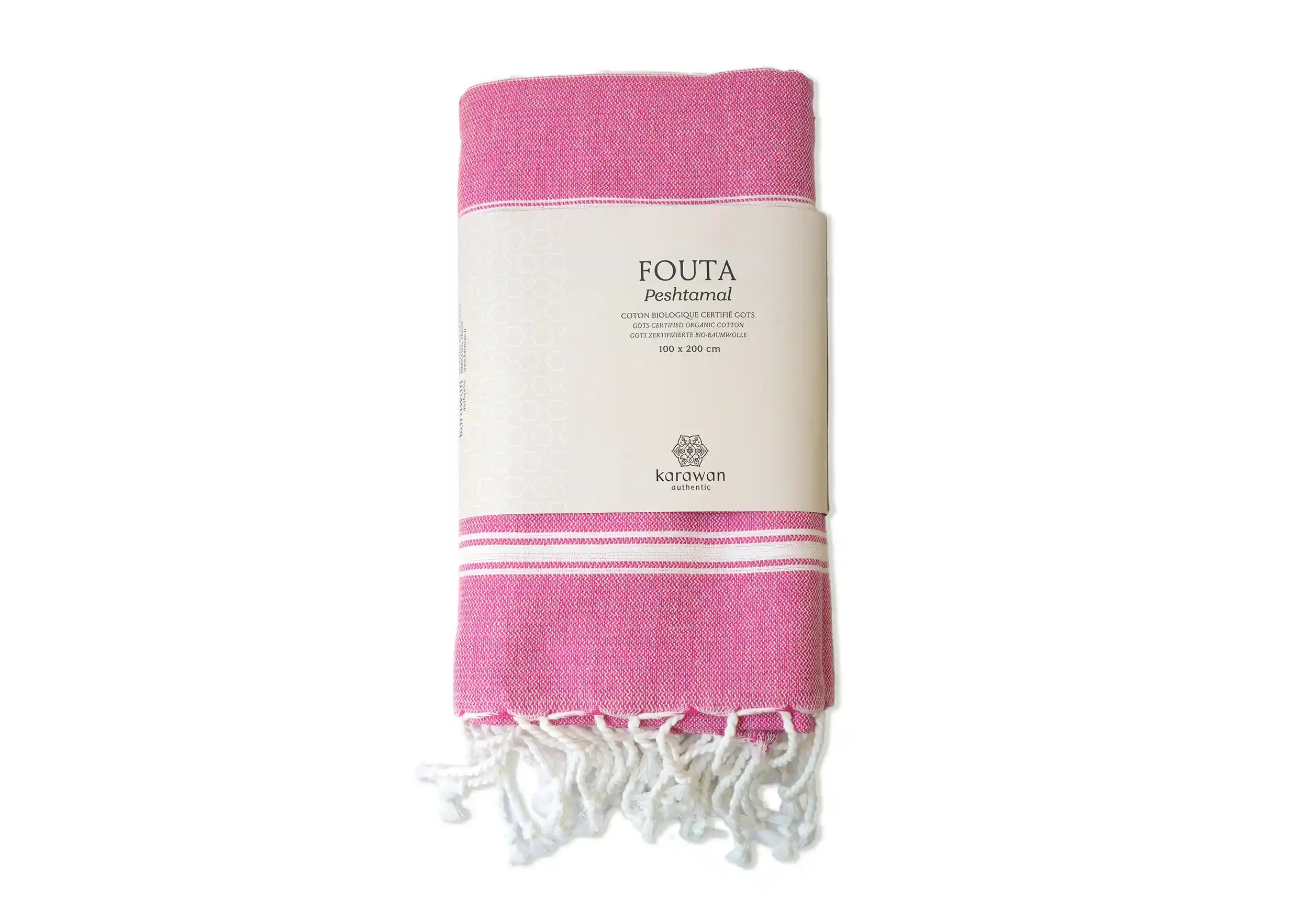 Fouta rose fushia en coton bio, collection Hammam Fouta rose fushia en coton bio, collection Hammam