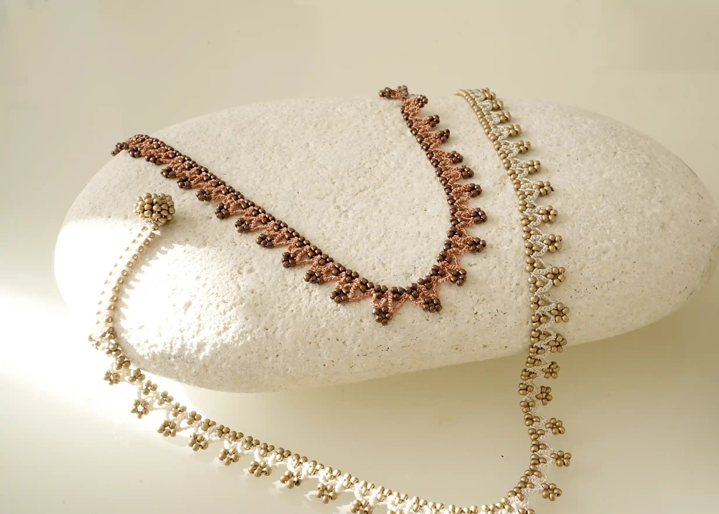 Duo de bijoux textile de la marque Karawan authentic