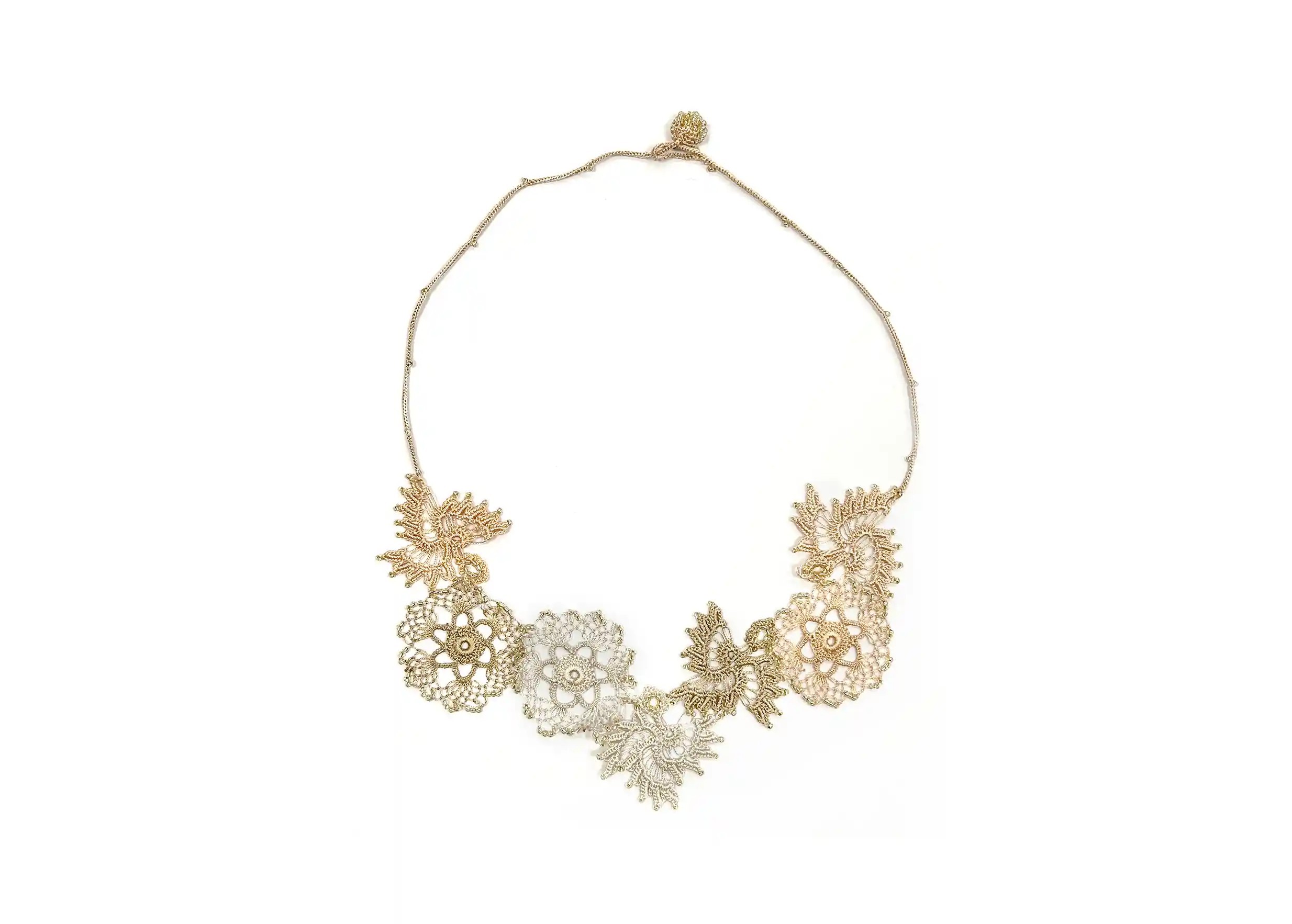 'Pollen' textile necklace from the OYA collection by Karawan Authentic