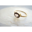 Rings "Drop" Smokey Quartz, 925 Silver and 3µ Gold