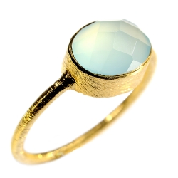 Bague "Drop" Aqua Chalcy, Argent 925 et Or 3µ