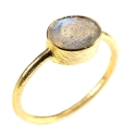 Bague "Drop" Labradorite, Argent 925 et Or 3µ