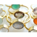 Rings "Drop" Labradorite 925 Silver and 3µ Gold