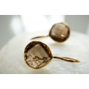 Earrings "Drop" Smokey Quartz, 925 Silver and 3µ Gold