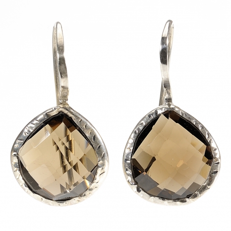 Earrings silver "Drop" Smokey Quartz