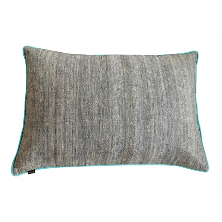 Rectangular cushion "Nettle and Silk" turquoise