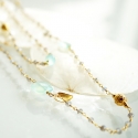 Long necklaces "Ani" Labradorite & Aqua Chalcedony