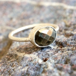 Rings "Drop" Pyrite 925 Silver
