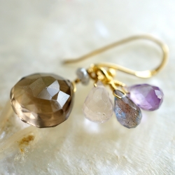 Earrings "Grapes", Topaz