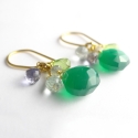 Boucles d'oreilles "Grapes", Onyx Vert