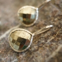 Earrings silver "Drop" Pyrite