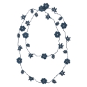 Long Necklace "Crystal" Night blue