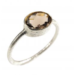 Ring "Drop" Smokey quartz 925 Silver