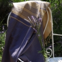 Fouta en coton biologique, Bleu impérial
