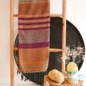 Fouta en coton biologique coloris ARABESK. Tissage à plat