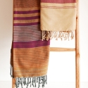 Fouta en coton biologique coloris ARABESK. Tissage à plat
