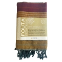 Fouta en coton biologique coloris ARABESK. Tissage à plat